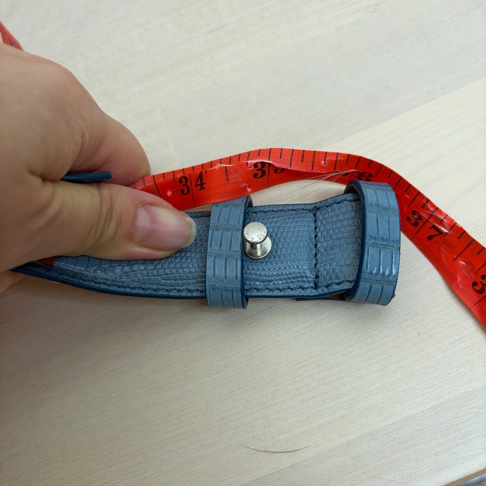 Acne Light Blue Textured Leather Belt size S - Picture 8 of 9